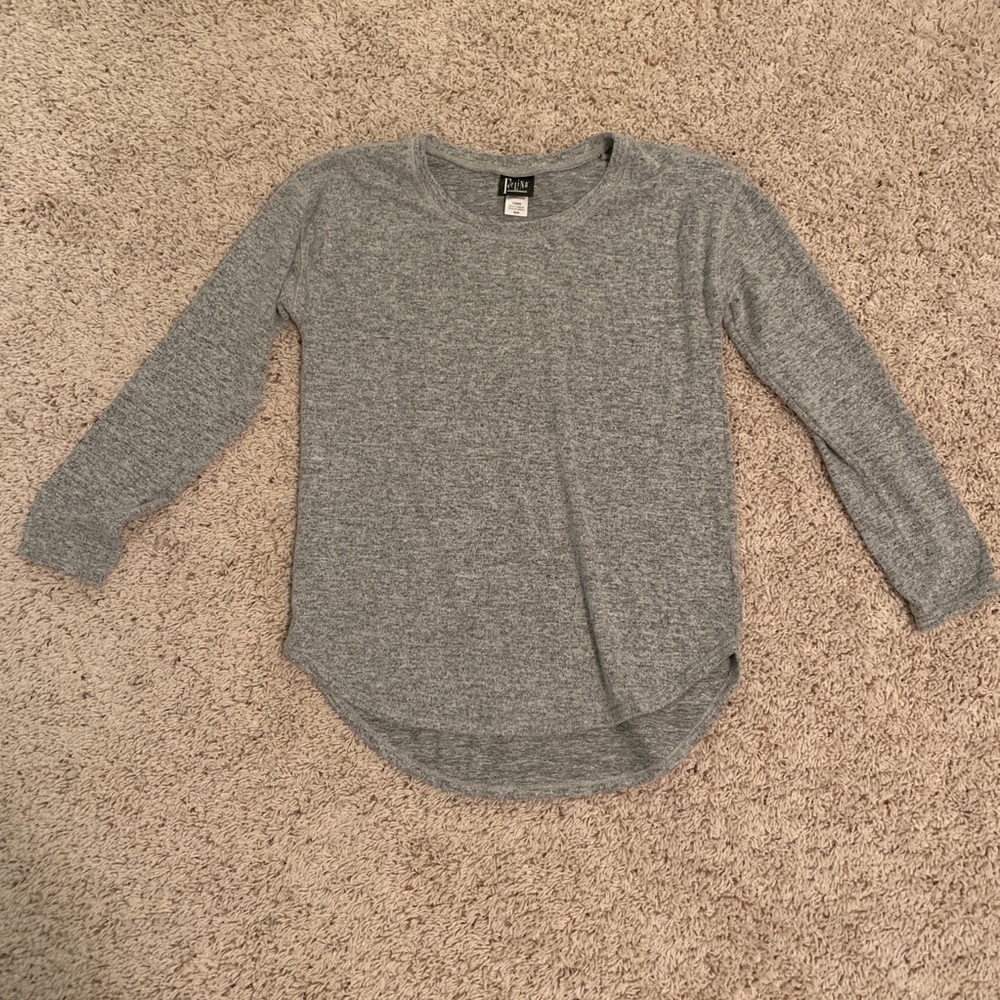 Heather Gray Sleep Shirt Long Sleeve Adelina